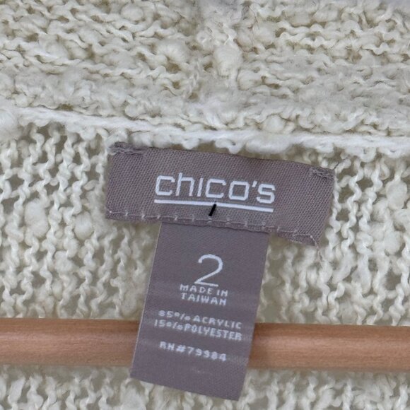 Chicos 2 Open Front Cardigan Sweater Size Large ivory womens - Picture 7 of 9